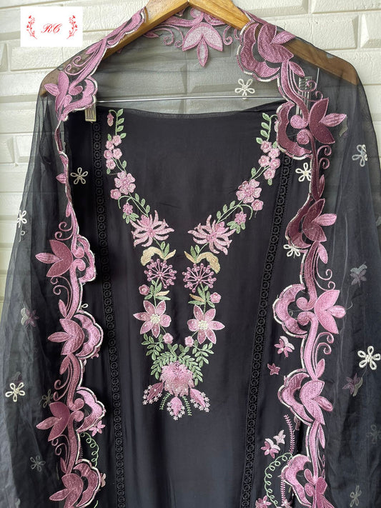 Organza Unstitched Ladies Suits Rc 15083