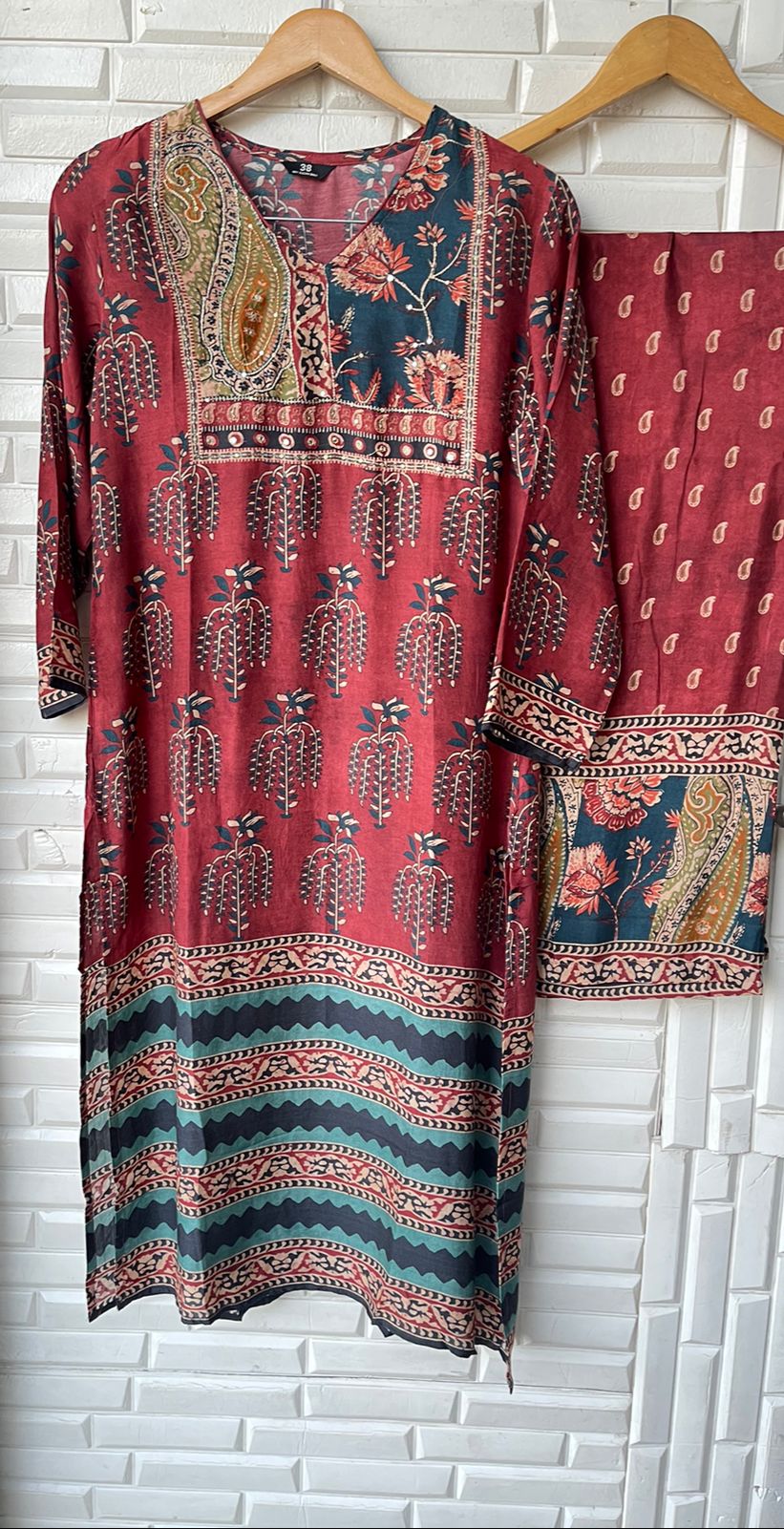 Pure Muslin Ready to Wear Co-ord Set Rc 15417