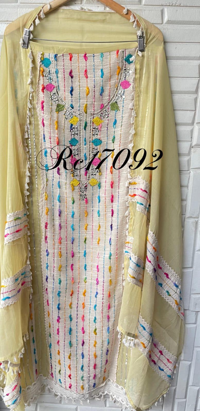 Mul Chanderi Unstitched Ladies suit Rc 17092 (a)