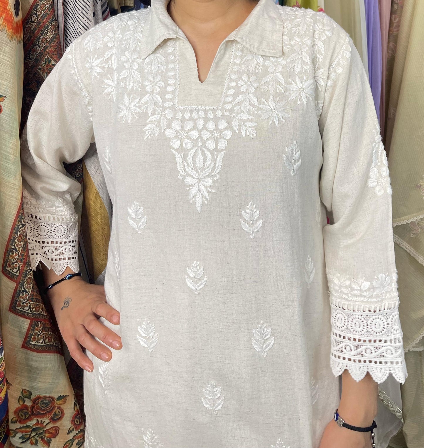 Self Linen Cotton Ready to Wear Rc 16538