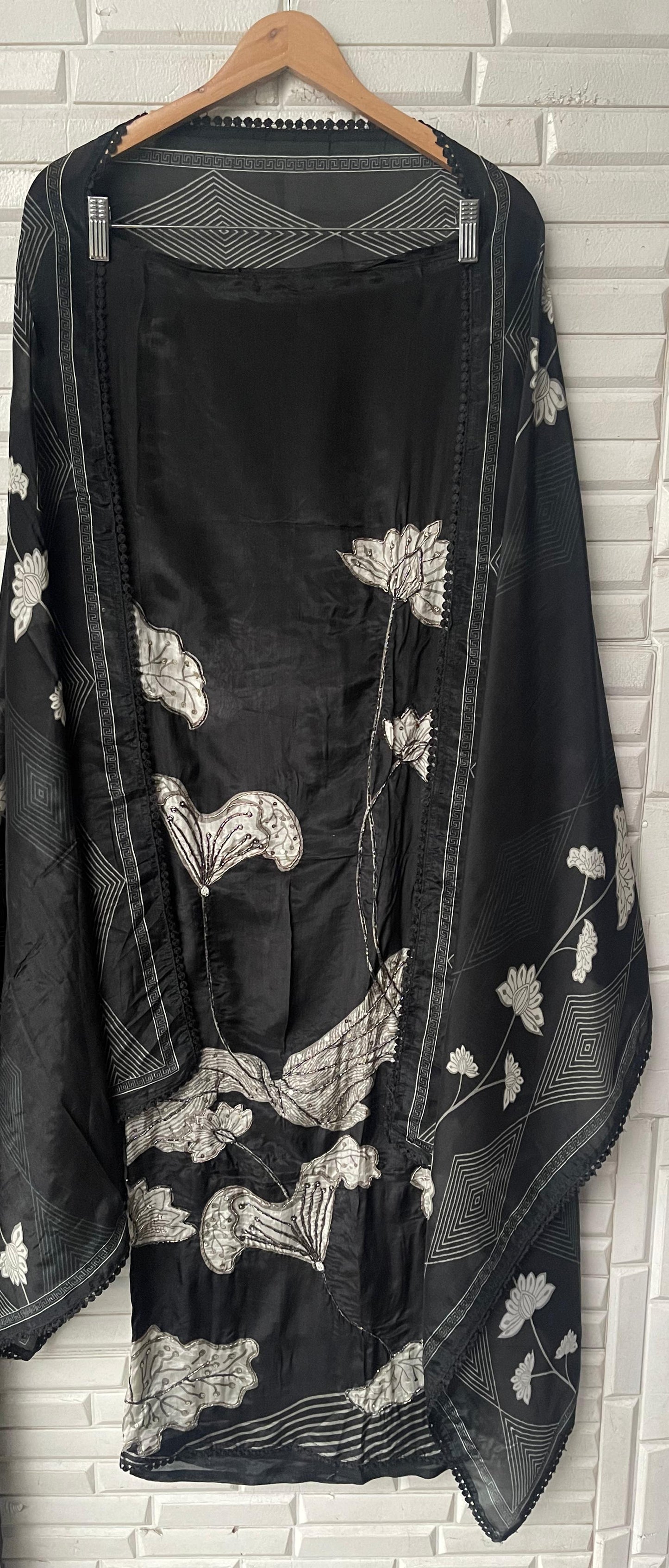 Glass organza unstitched ladies suit Rc17841