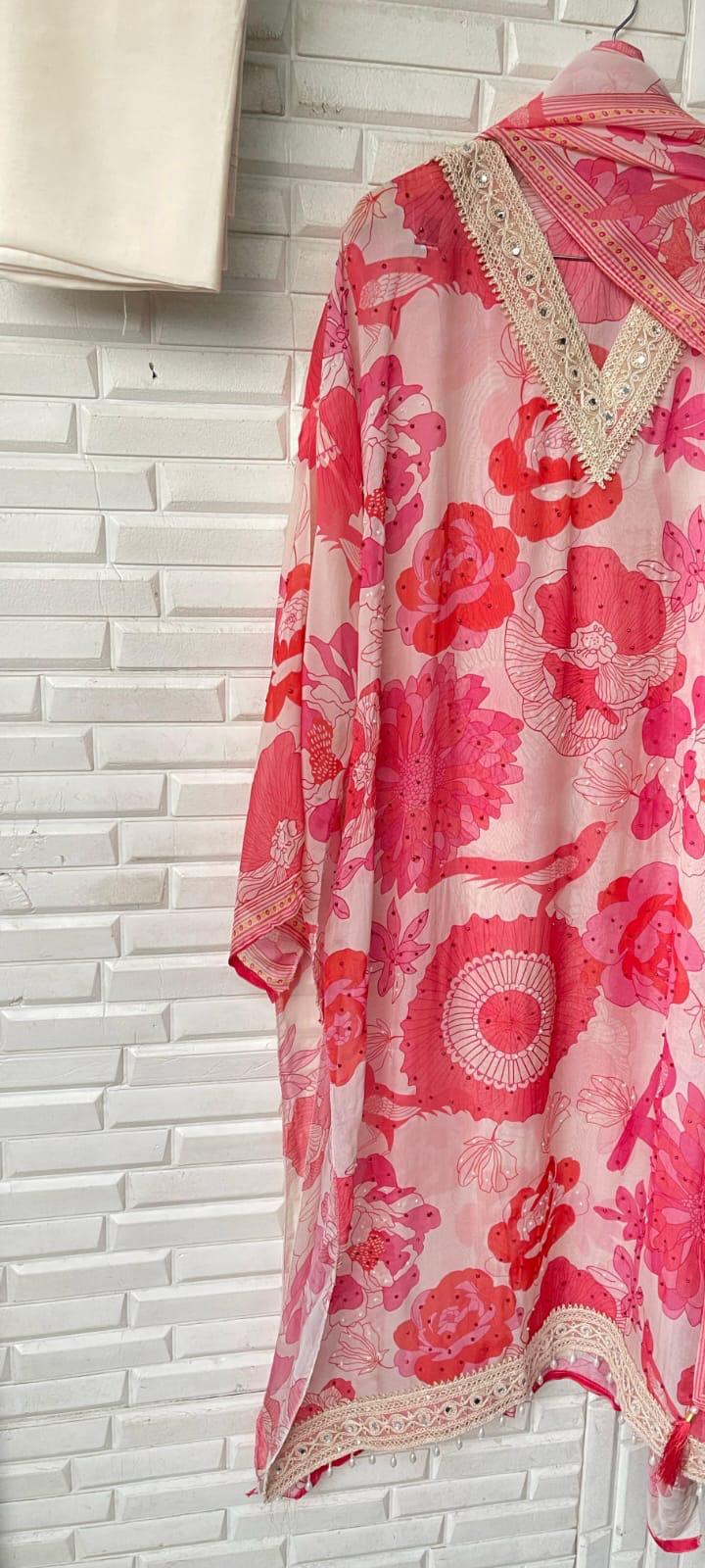 Organza unstitched ladies suit Rc16859