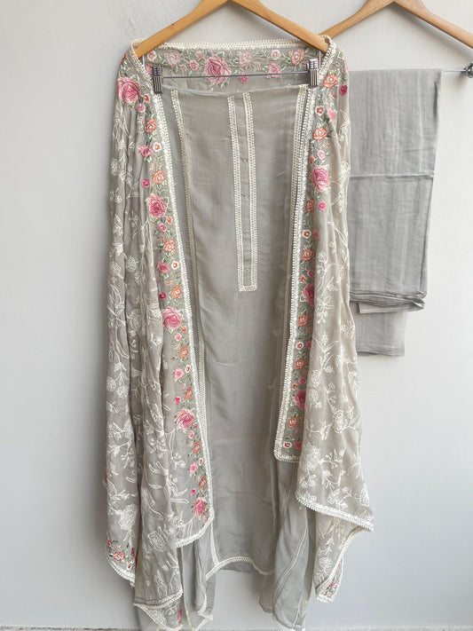 Pure organza unstitched ladies suit Rc18467 (b)