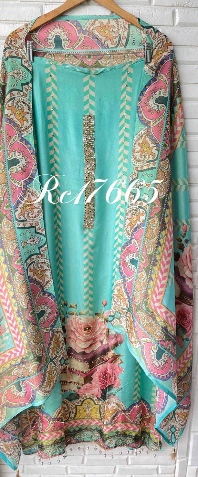 Shimmer silk unstitched ladies suit Rc17665