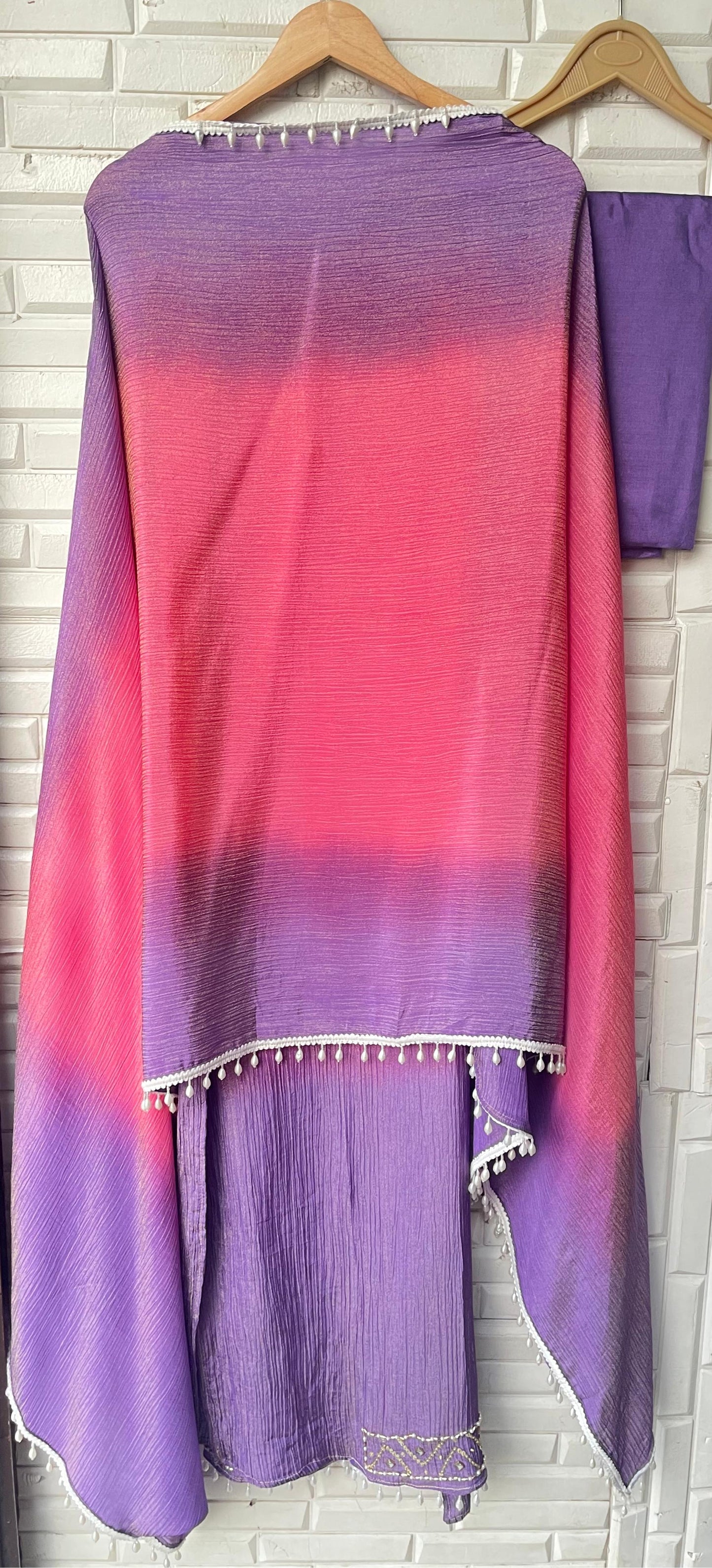 Crushed shimmer tissue unstitched ladies suit Rc17774 (b)