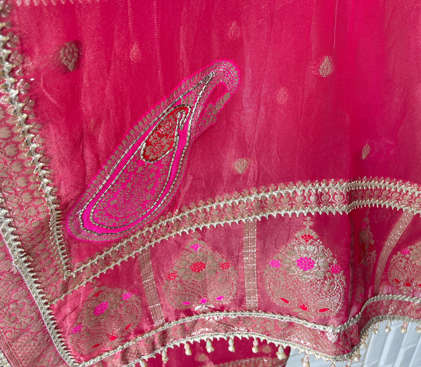 Banarasi shimmer silk unstitched ladies suit Rc17668 (b)