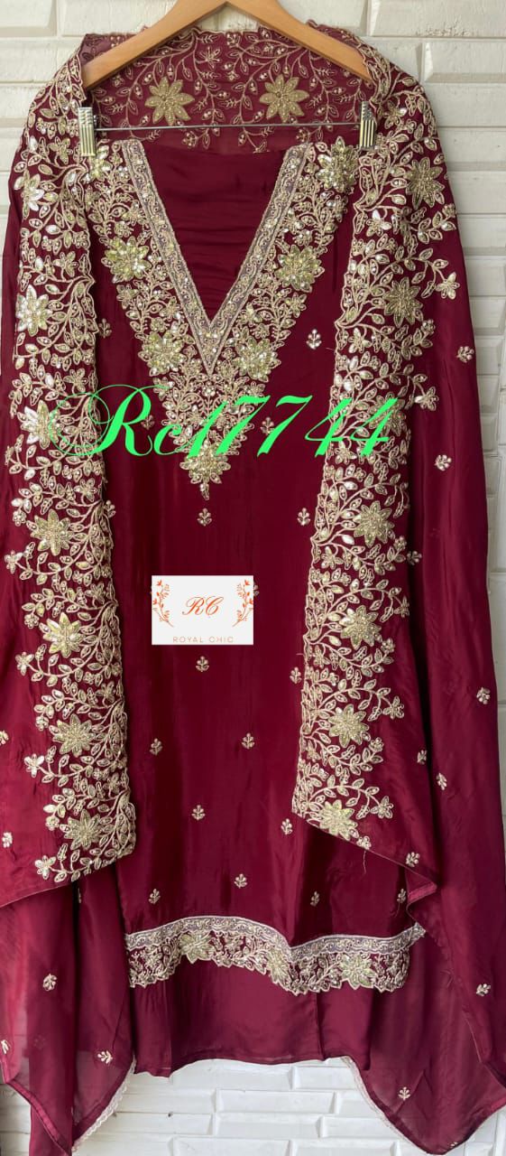 Organza crepe unstitched ladies suit Rc17744 (a)