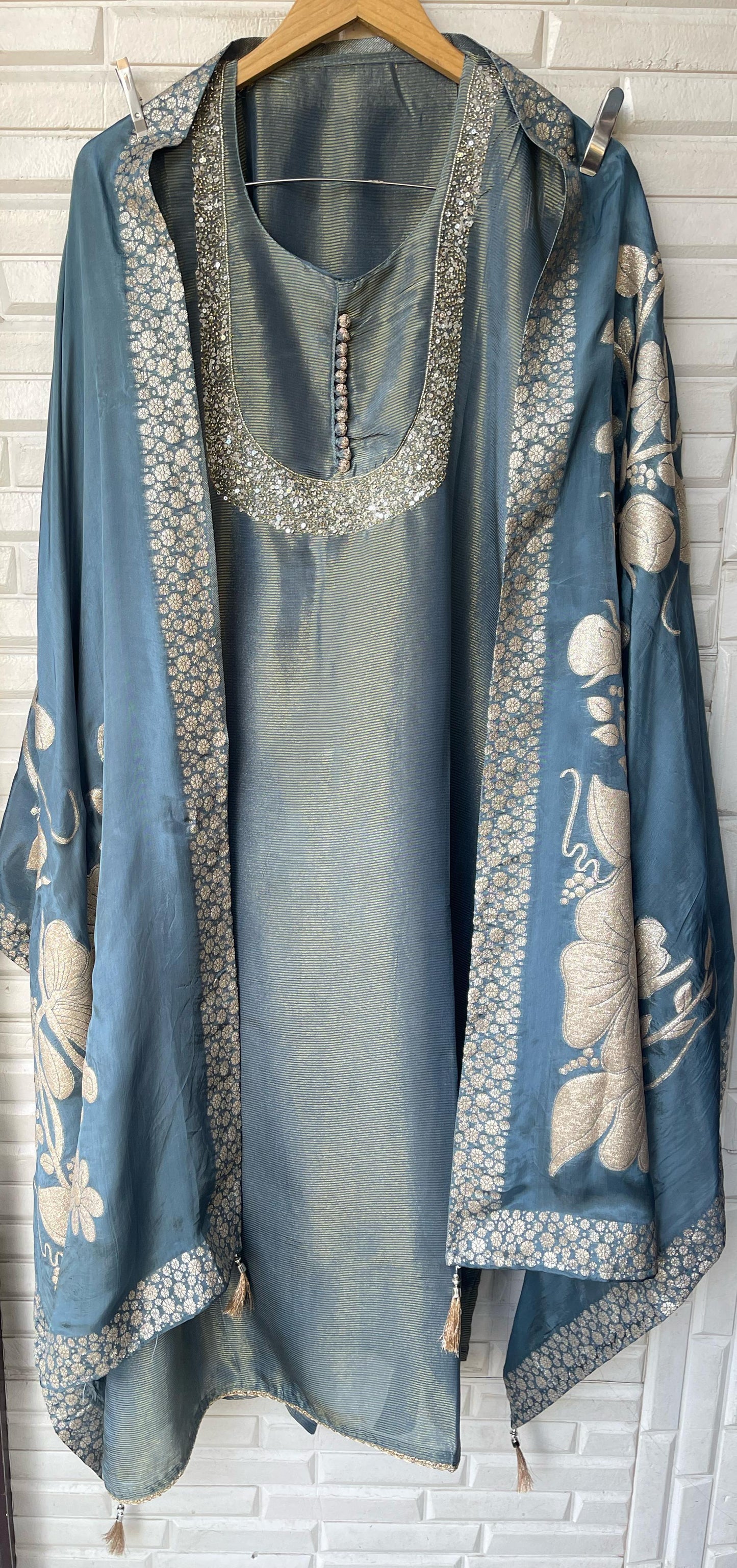 Shimmer silk unstitched ladies suit Rc16633 (c)