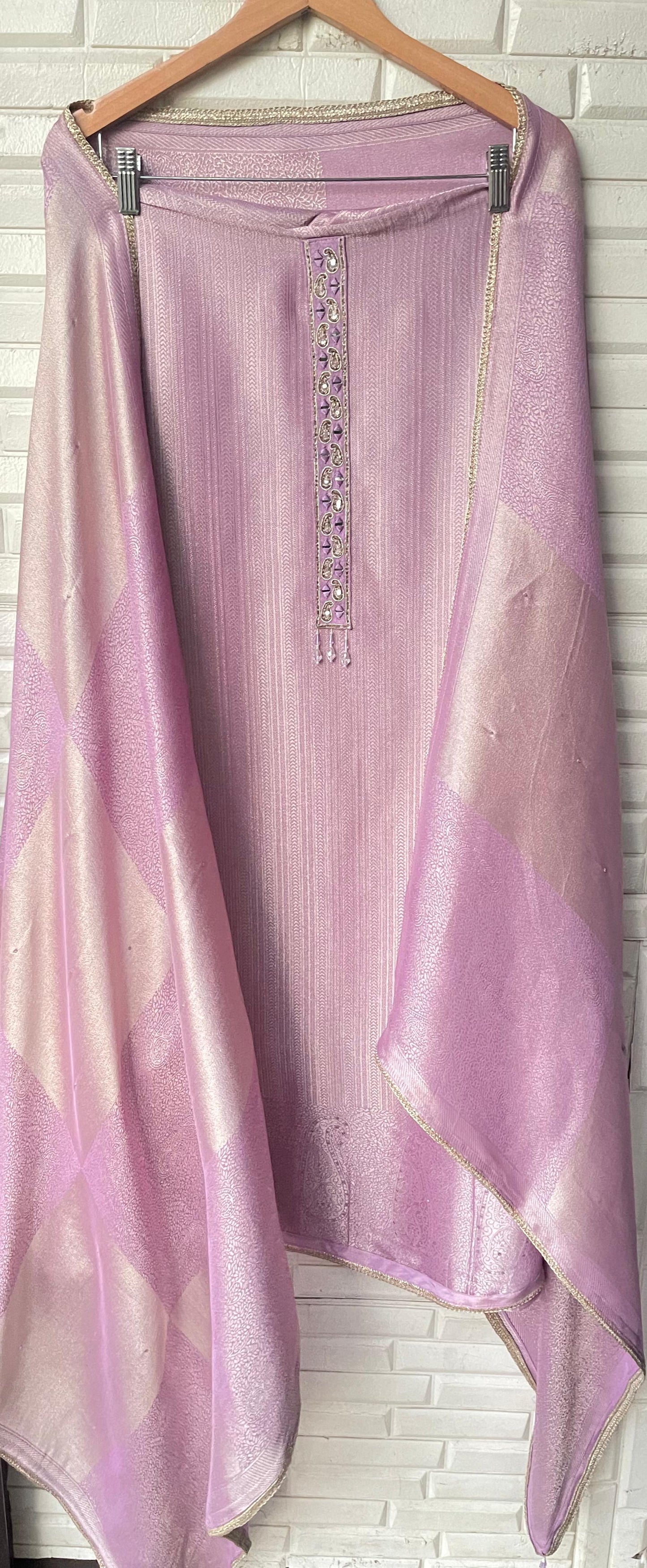 Pure brocade silk unstitched ladies suit Rc17812