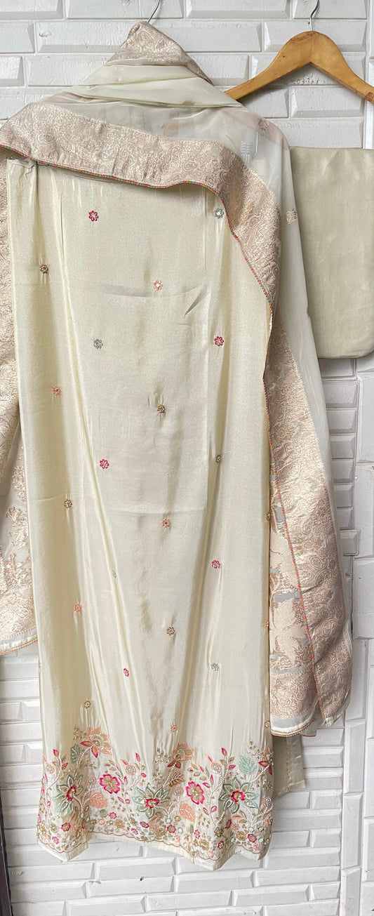 Shimmer silk unstitched ladies suit Rc17629