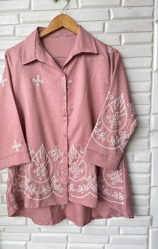 Cotton linen readymade ladies coord set Rc17358 (a)