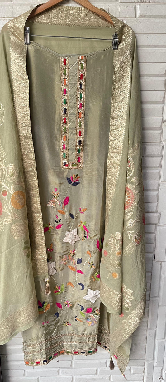 Shimmer silk unstitched ladies suit Rc17716 (b)