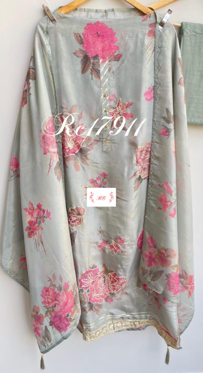 Shimmer silk unstitched ladies suit Rc17911