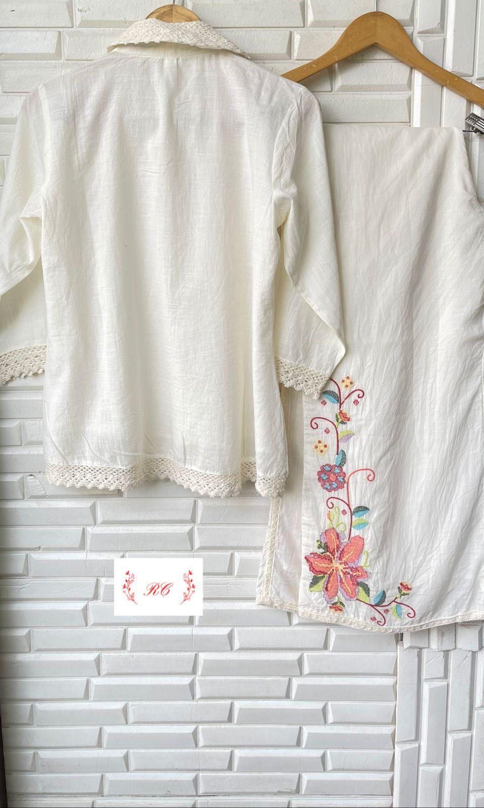 Pure Linen Ready to Wear Co-ord Set Rc15358