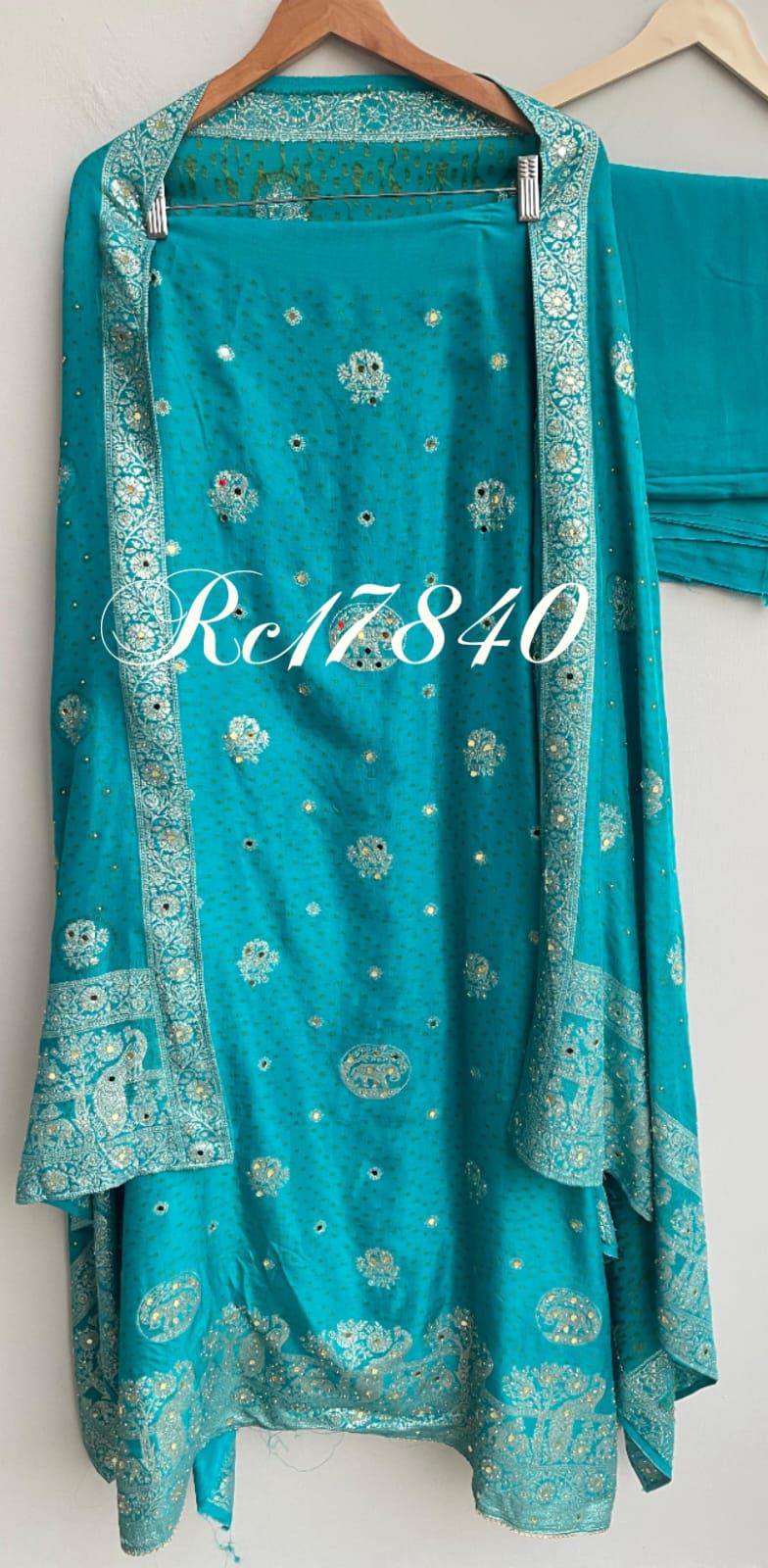 Banarasi silk unstitched ladies suit Rc17840 (b)