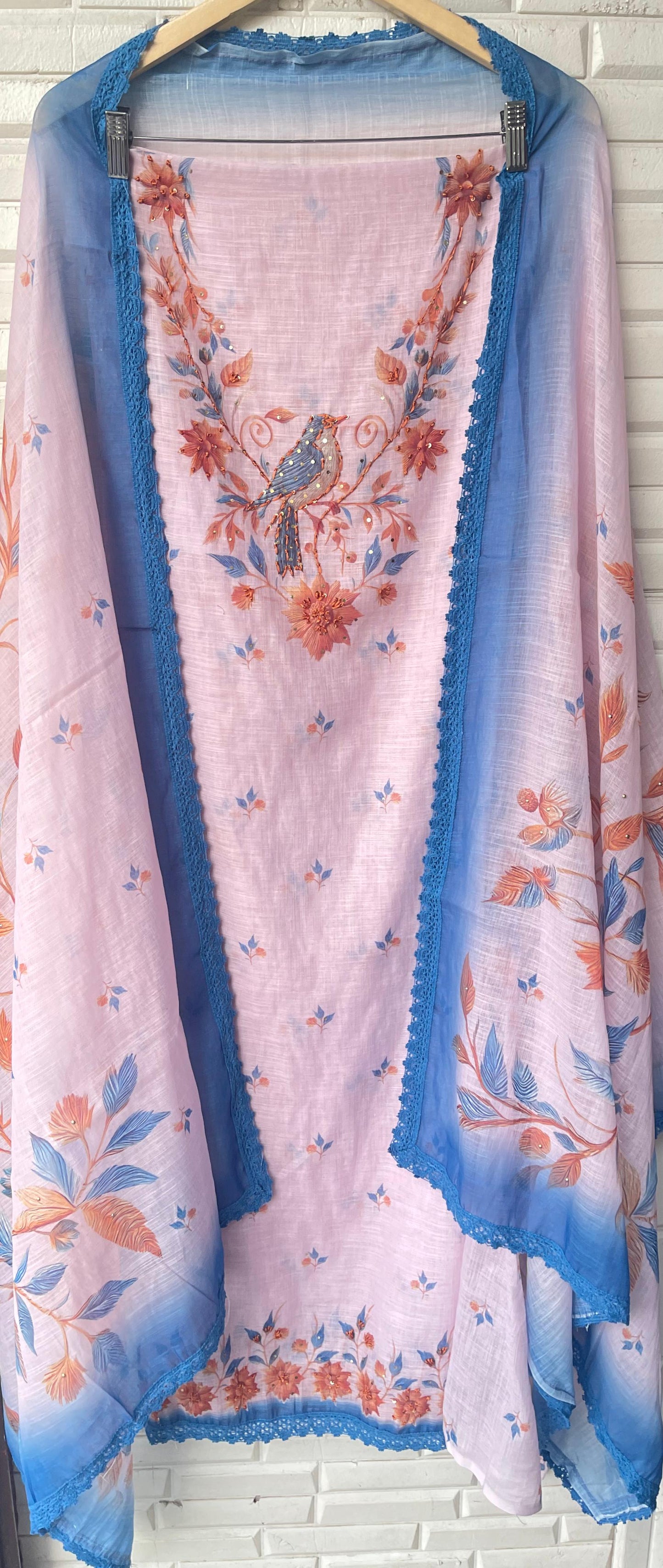 Cotton linen unstitched ladies suit Rc17579 (b)