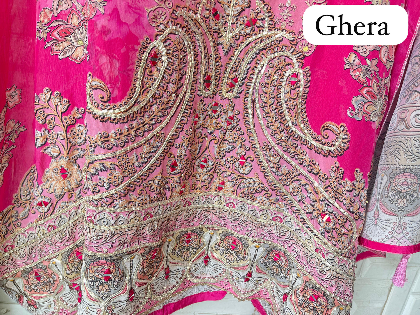 Satin crape unstitched ladies suit Rc17996