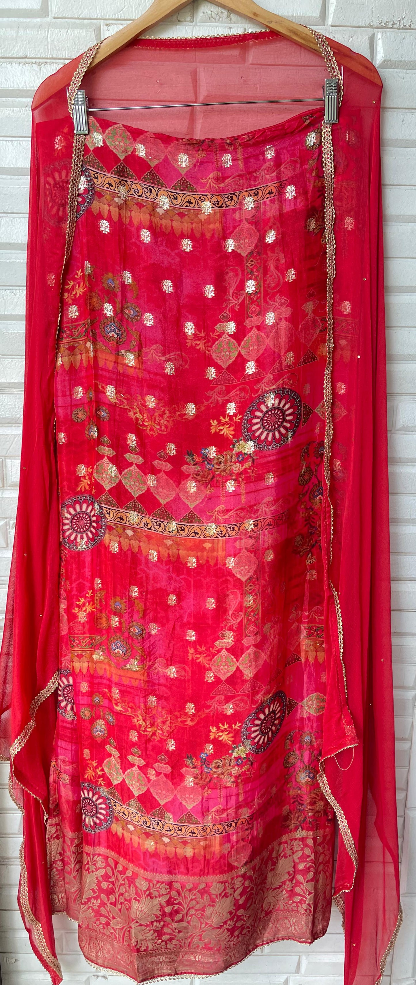 Banarasi silk unstitched ladies suit Rc17719