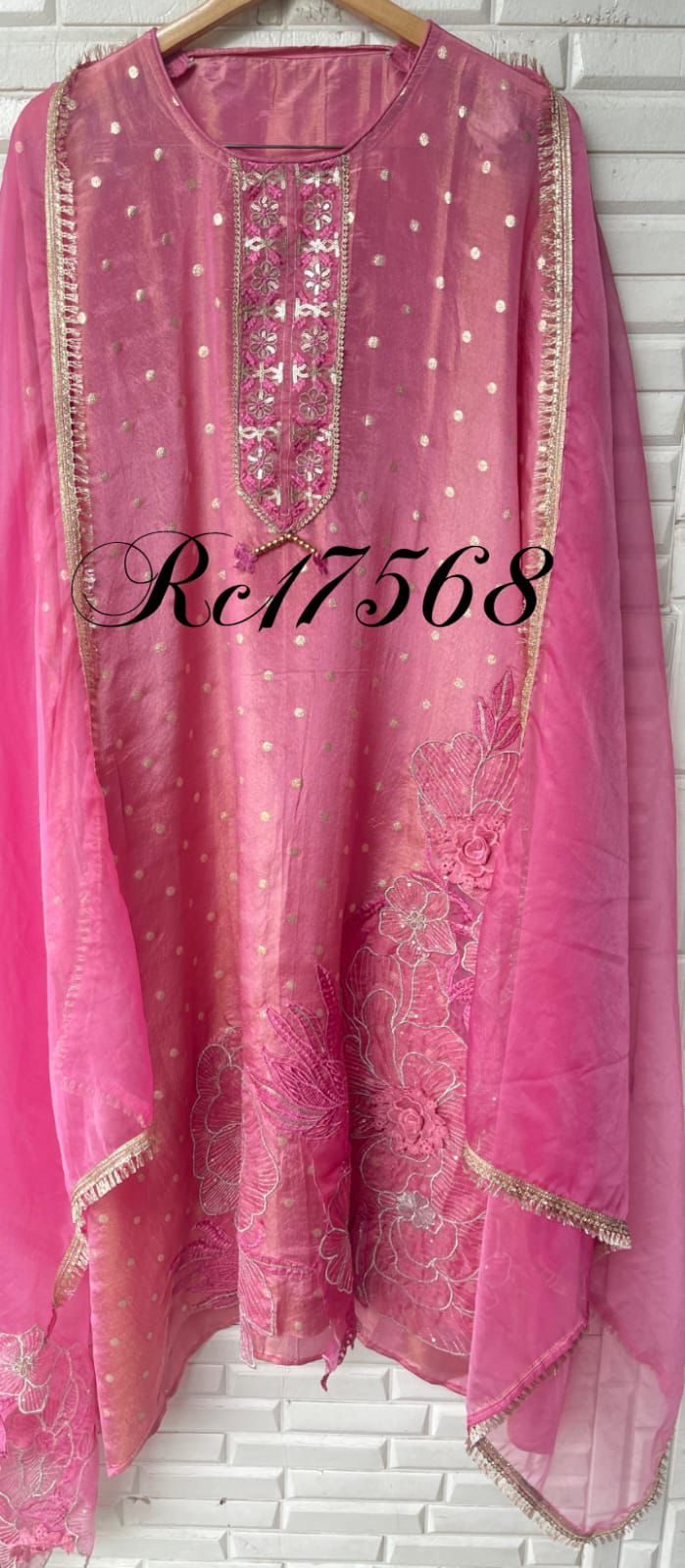 Shimmer banarasi silk semi stitched ladies suit Rc17568 (a)