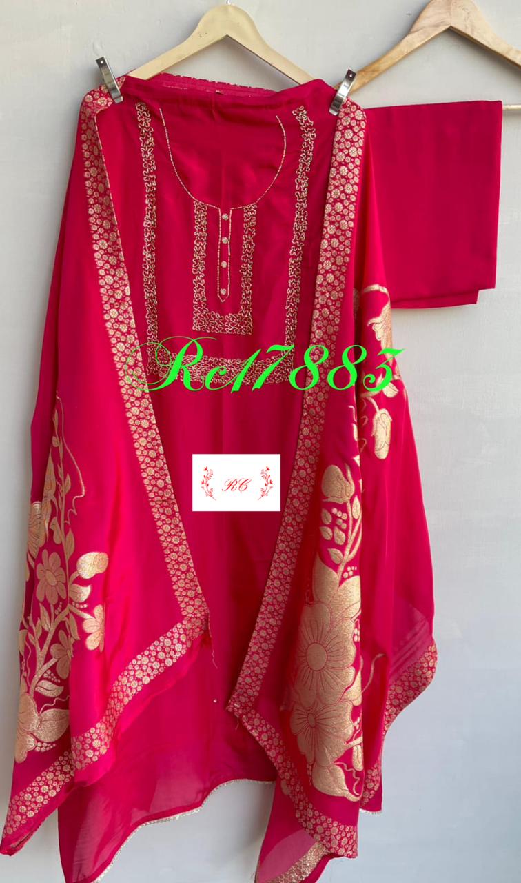 Silk organza unstitched ladies suit Rc17883 (b)