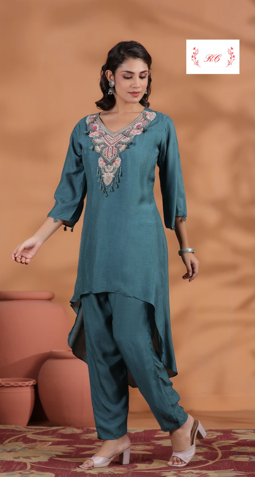 Pure Silk Ready to Wear Co-ord Set Rc 15277