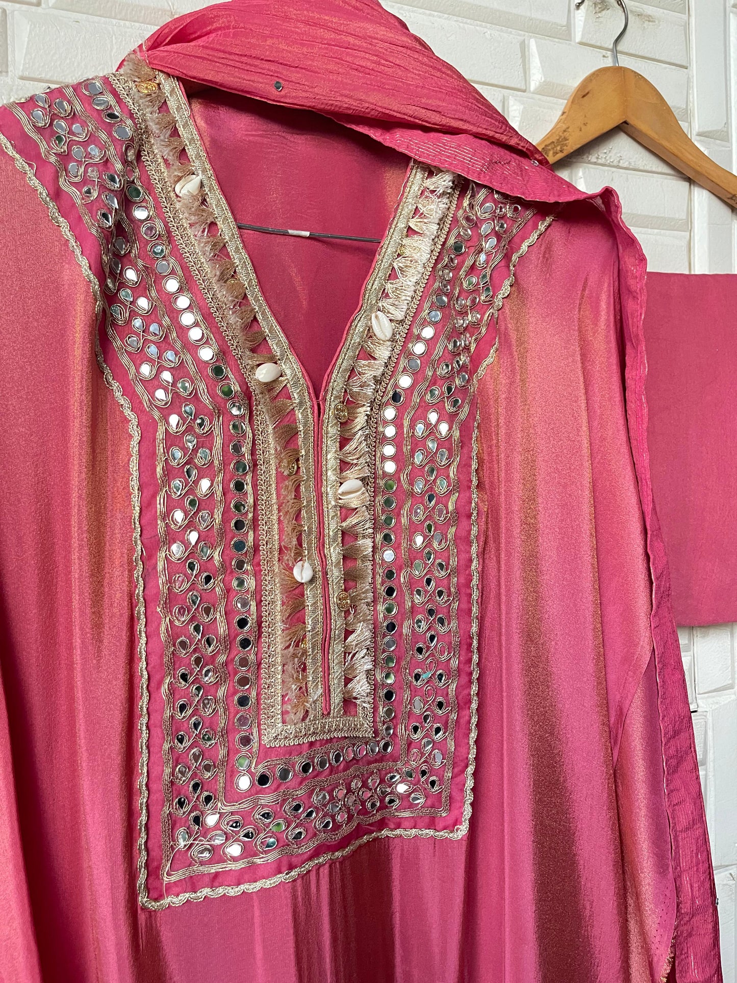 Shimmer silk semi stitched ladies suit Rc17535 (b)
