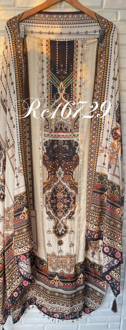 Pakistani Style Muslin Unstitched Ladies Suit Rc16729