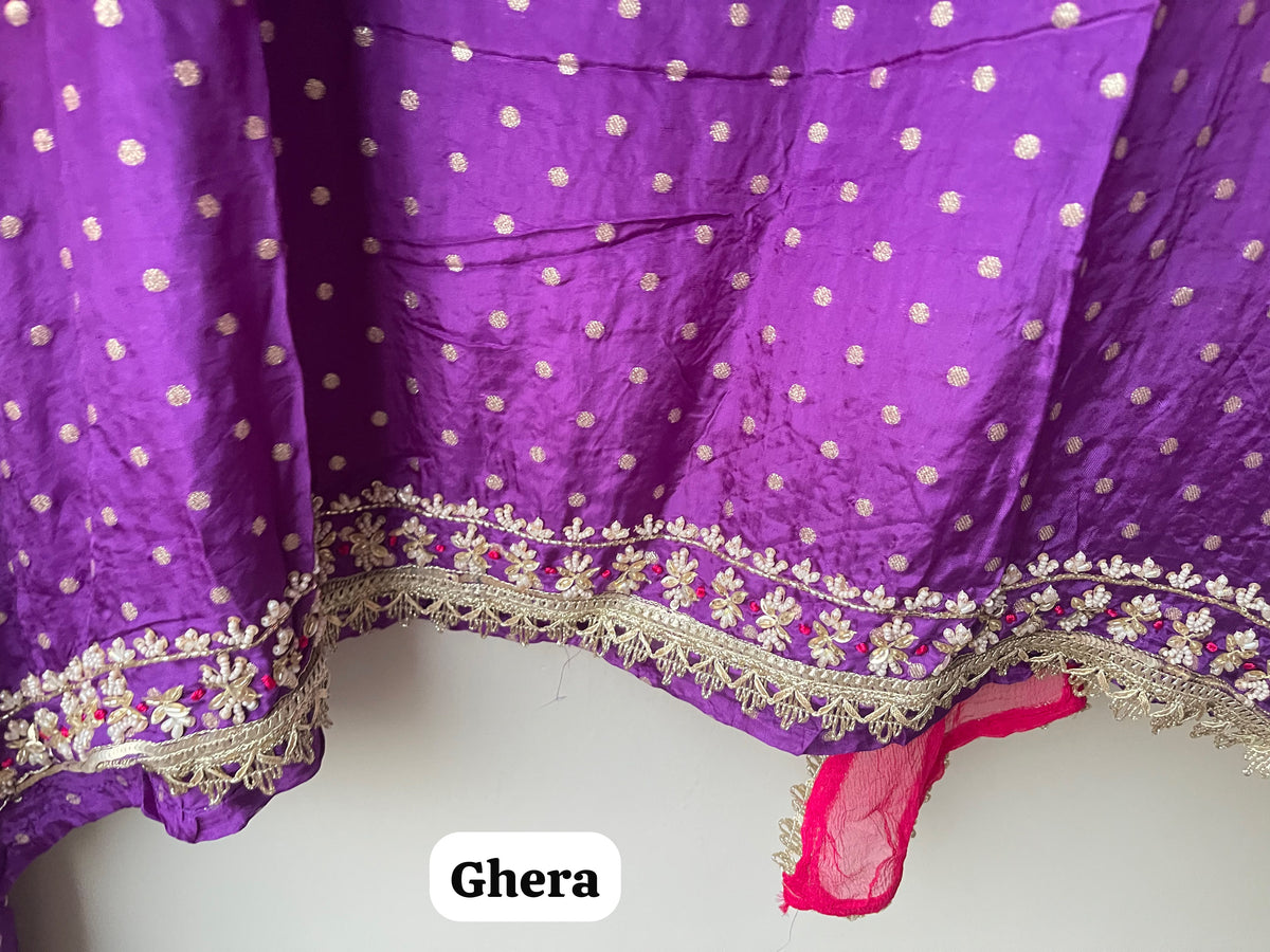 Pure Banarasi Silk Woven Unstitched Suit Set with Cutdana Pearl Work (Karwachauth Special)