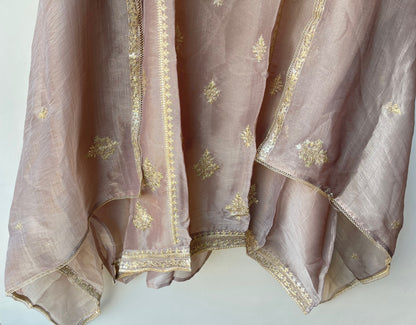 Pure Shimmer Tissue Unstitched Suit with Sequence Gotta Pitta Work Zari Embroidery & Border Lace Dupatta