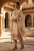 Shimmer Organza Silk Resham Embroidered Suit with Pichwai Dupatta