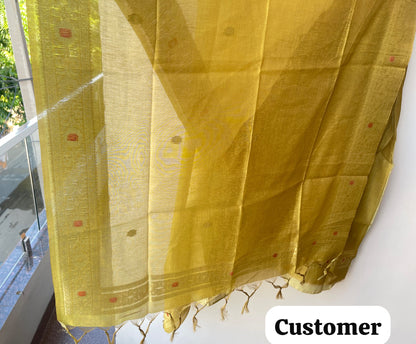 Banarasi Cotton Silk Woven Woven Embroidered Unstitched Suit Set with Dupatta