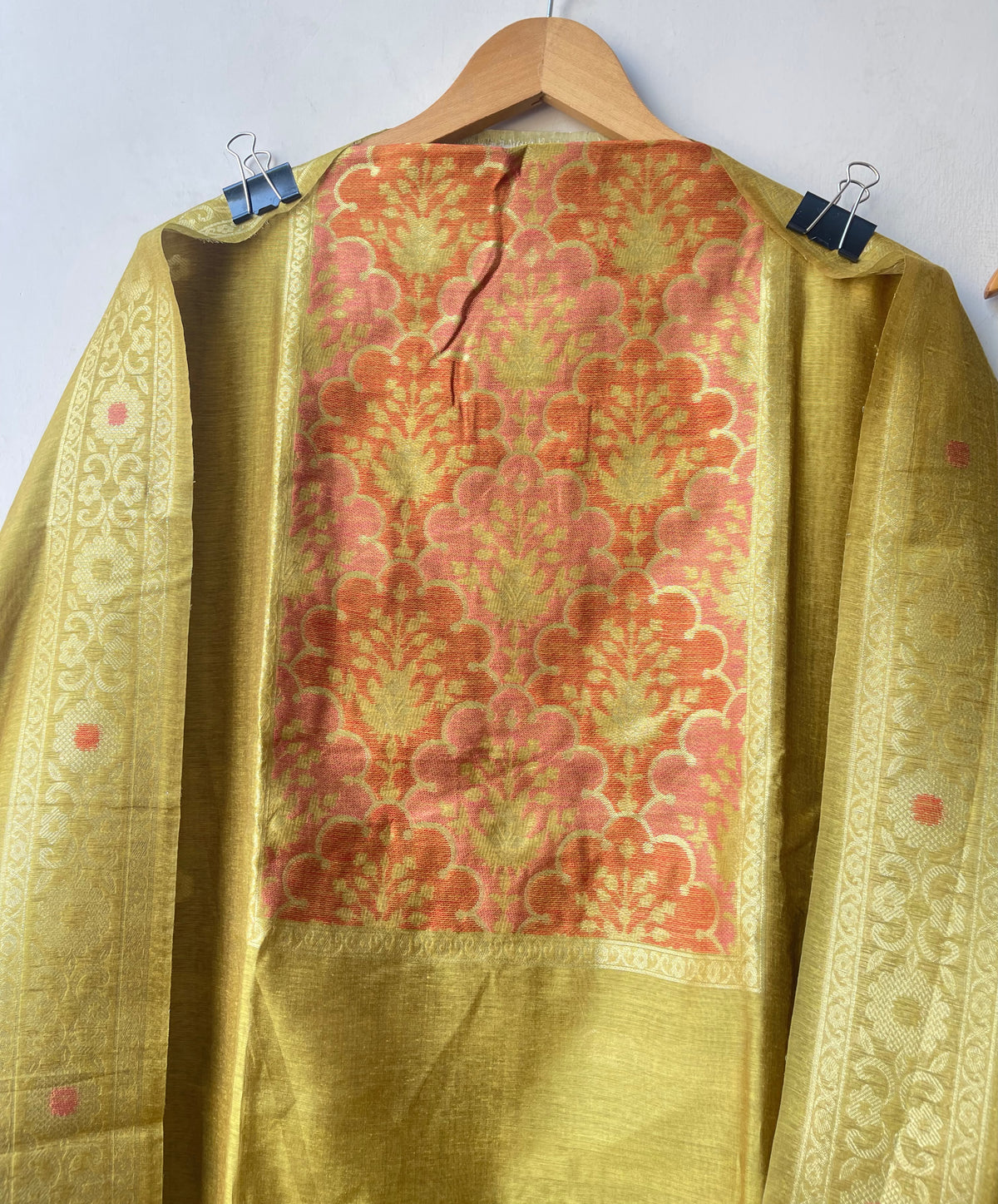 Banarasi Cotton Silk Woven Woven Embroidered Unstitched Suit Set with Dupatta