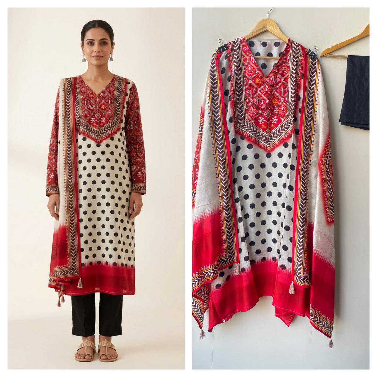Festive Pure Silk Printed Resham & Zari Embroidered Unstitched Suit Set with Dupatta