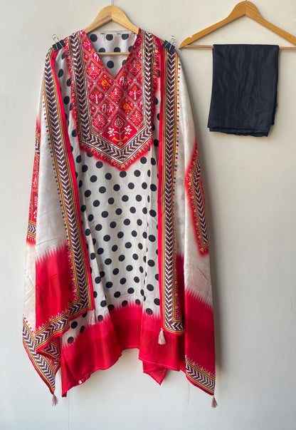 Festive Pure Silk Printed Resham & Zari Embroidered Unstitched Suit Set with Dupatta