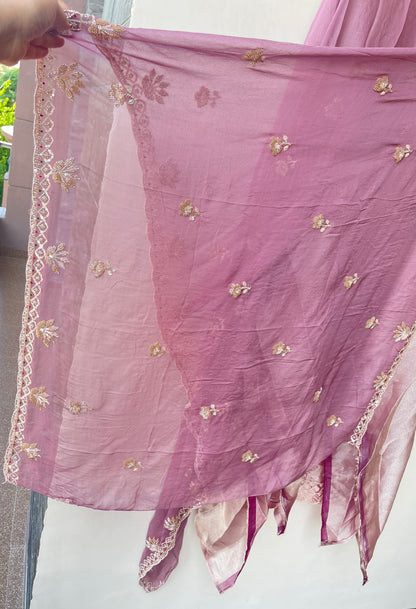 Festive Pure Shimmer Organza Tweed Resham Embroidered Unstitched Suit Set with Dupatta