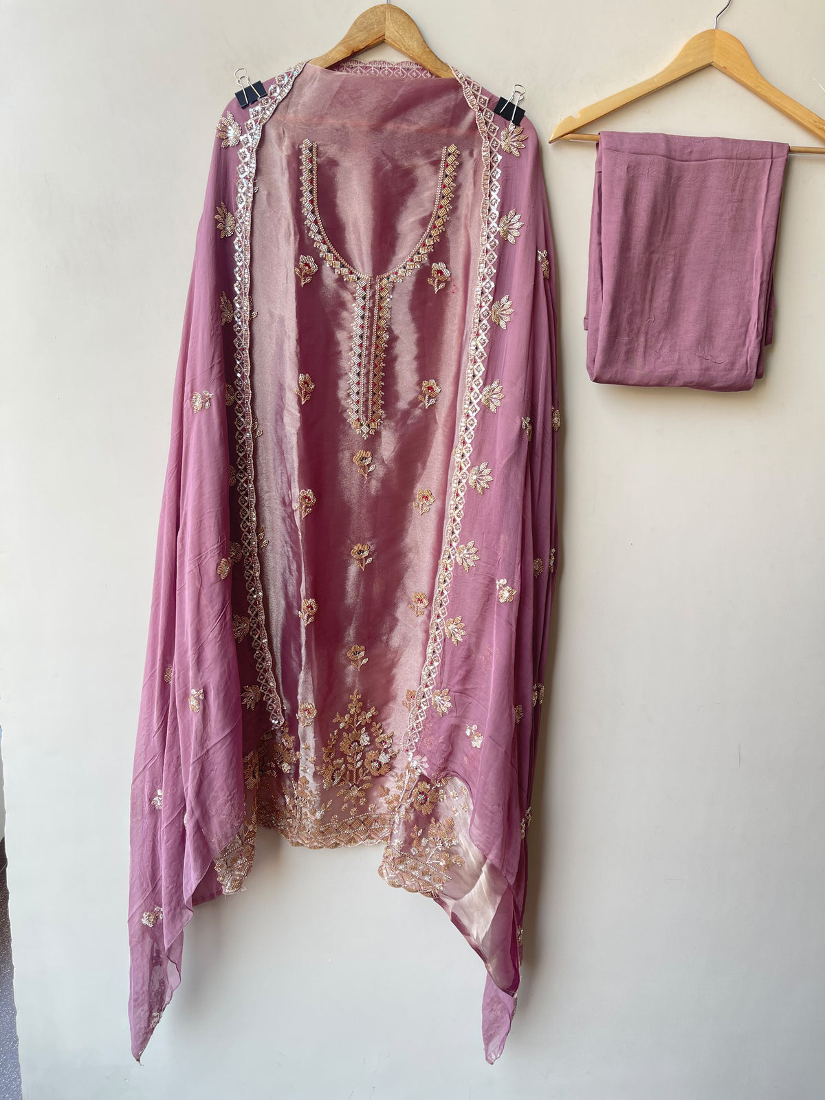 Festive Pure Shimmer Organza Tweed Resham Embroidered Unstitched Suit Set with Dupatta