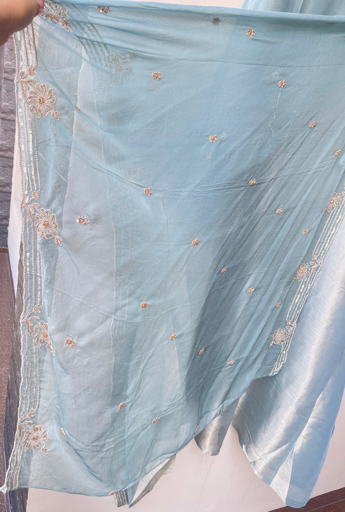 Festive Pure Giraffe Shimmer Silk Resham & Sequence Embroidered Unstitched Suit Set with Dupatta