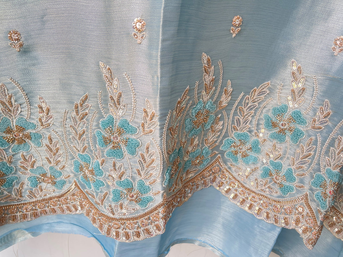 Festive Pure Giraffe Shimmer Silk Resham & Sequence Embroidered Unstitched Suit Set with Dupatta