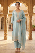 Festive Pure Giraffe Shimmer Silk Resham & Sequence Embroidered Unstitched Suit Set with Dupatta