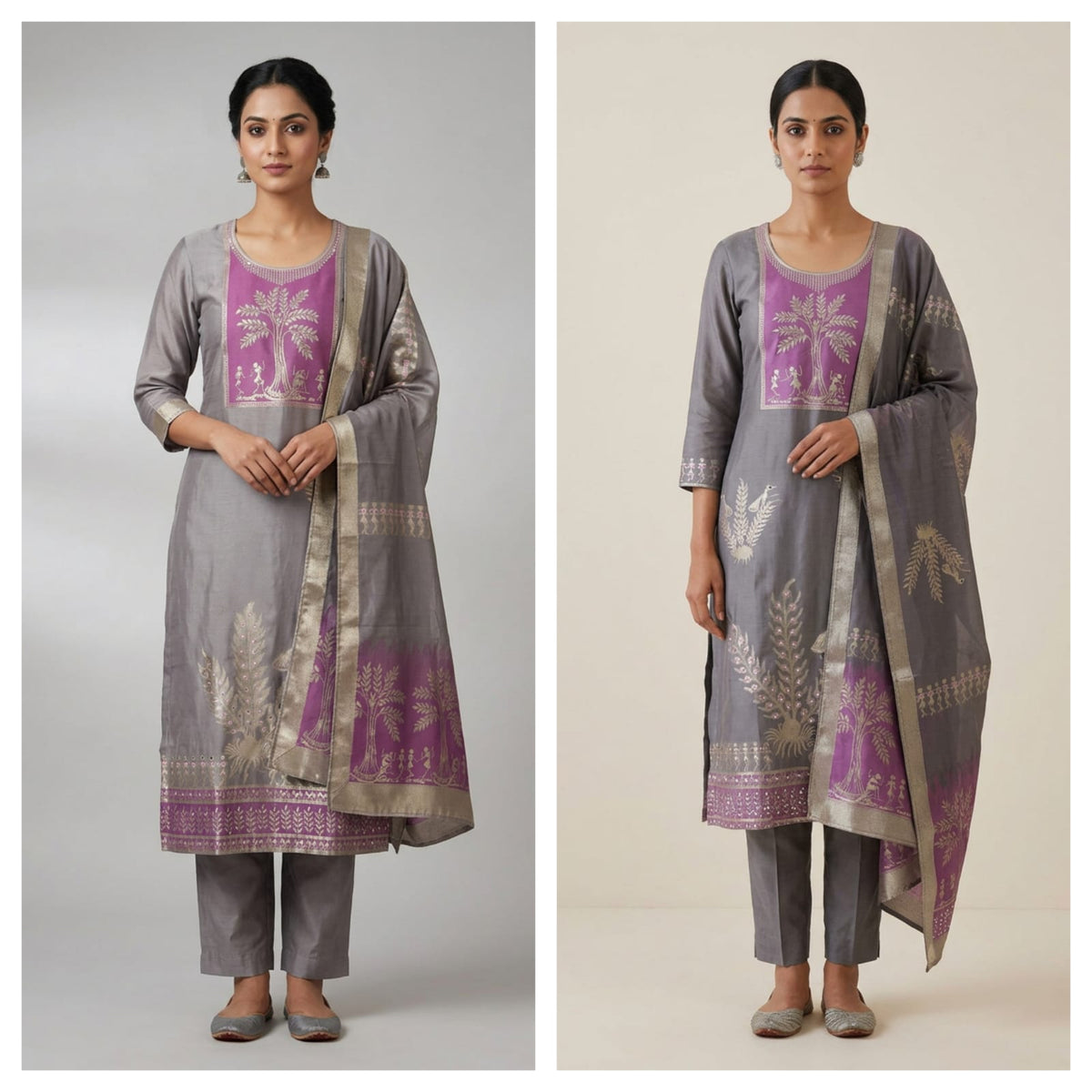 Festive Shimmer Organza Silk Weaving Resham Mirror Work Unstitched Suit Set