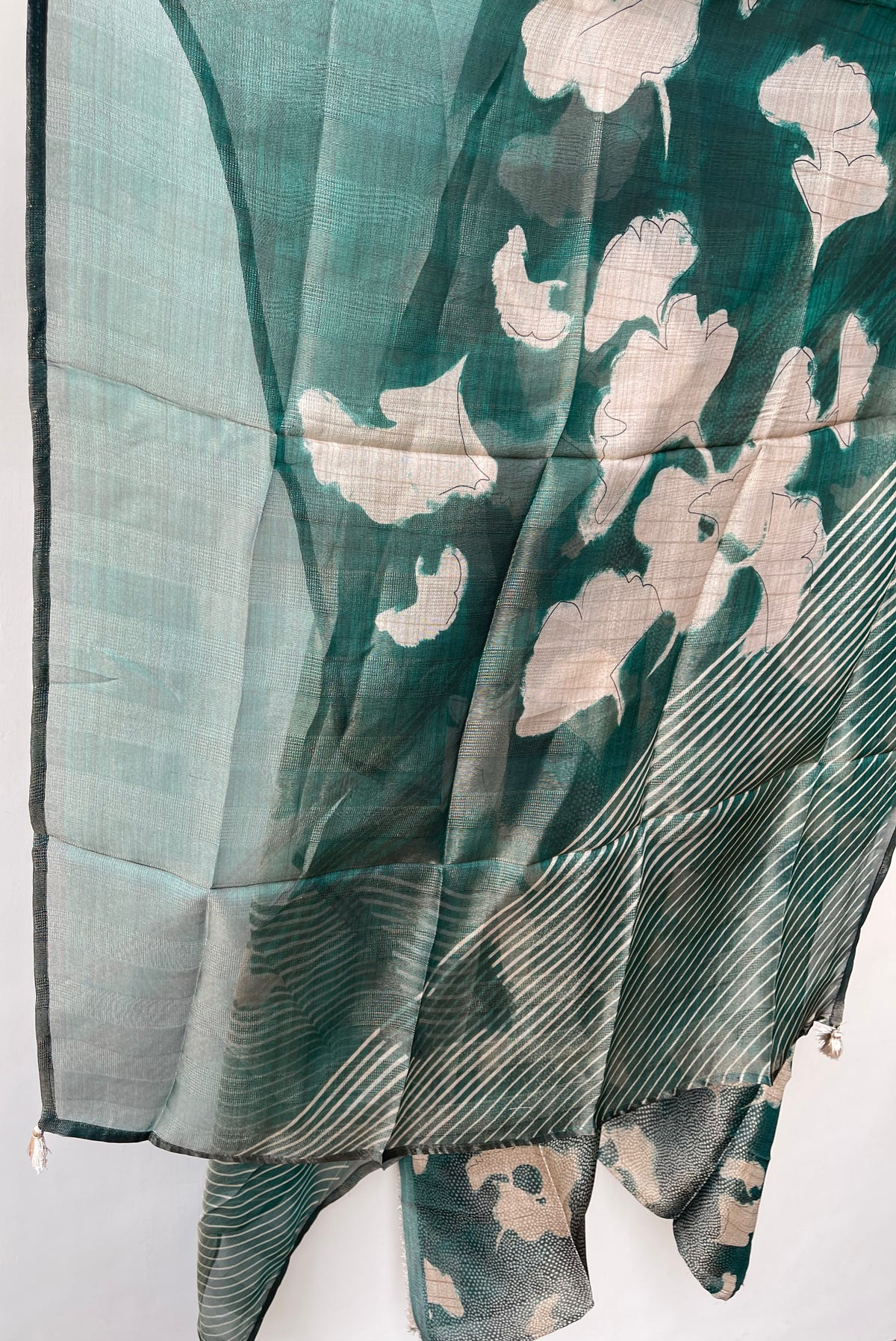 Pure Organza Silk Zari Embroidered Unstitched Suit Set with Tuile Dupatta