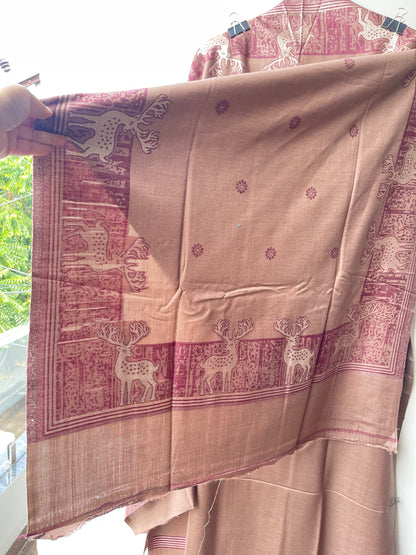Winter Pashmina Woolen Zari Resham Weaving Printed Unstitched Suit Set