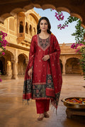 Royal Shimmer Silk Woven Patola Resham Kutdanna Unstitched Suit Set