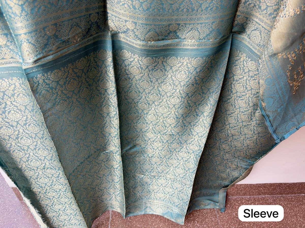 Banarasi Silk Woven Resham Sequin Embroidered Unstitched Suit Set with Dupatta