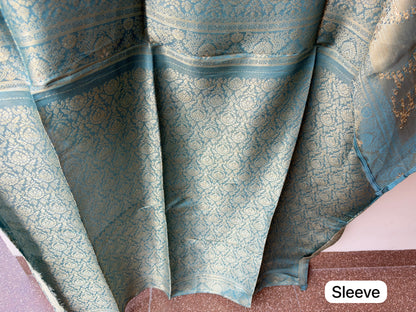 Banarasi Silk Woven Resham Sequin Embroidered Unstitched Suit Set with Dupatta