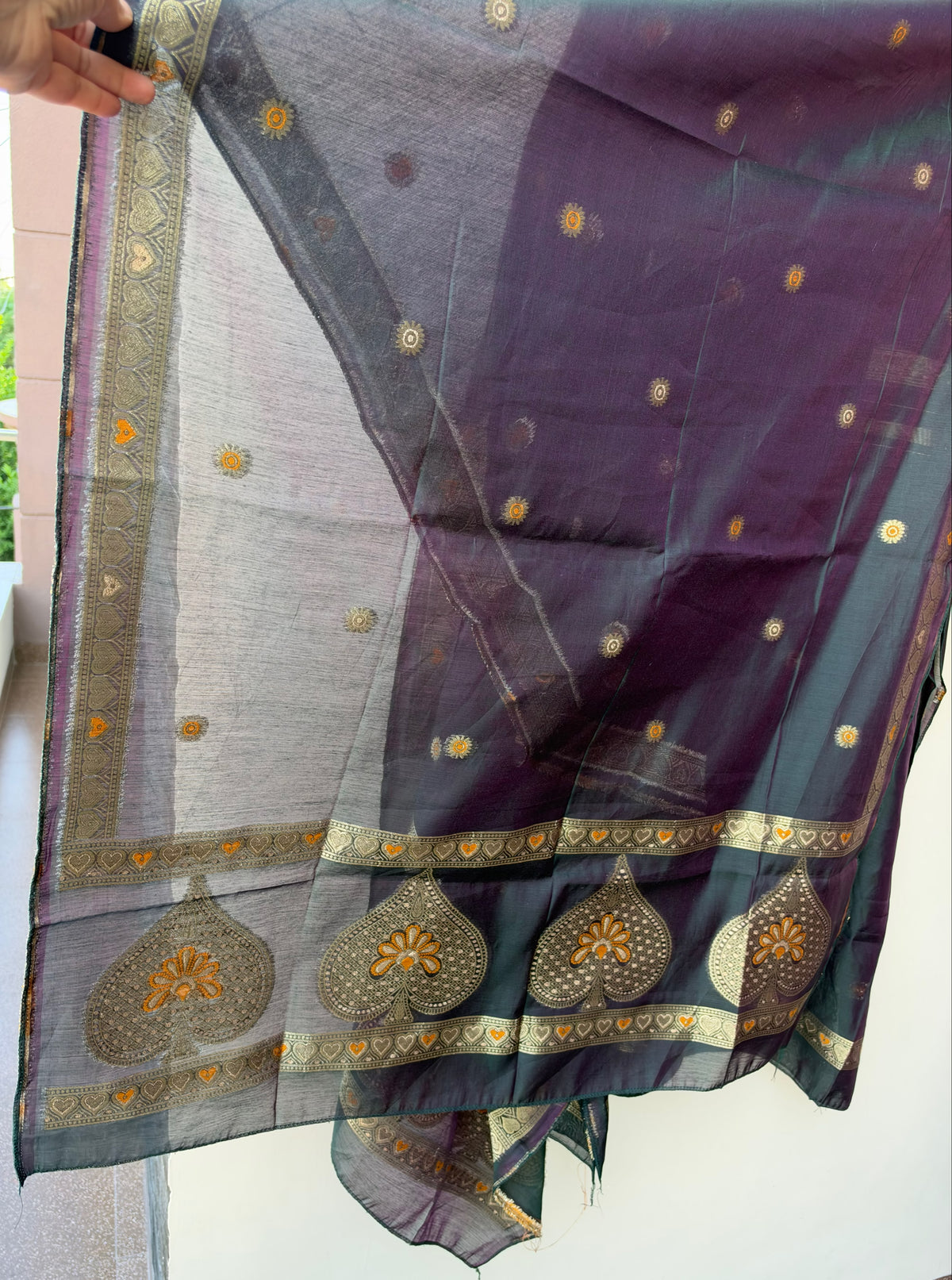 Pure Chanderi Silk Woven Festive Unstitched Suit Set with Zari Detailing
