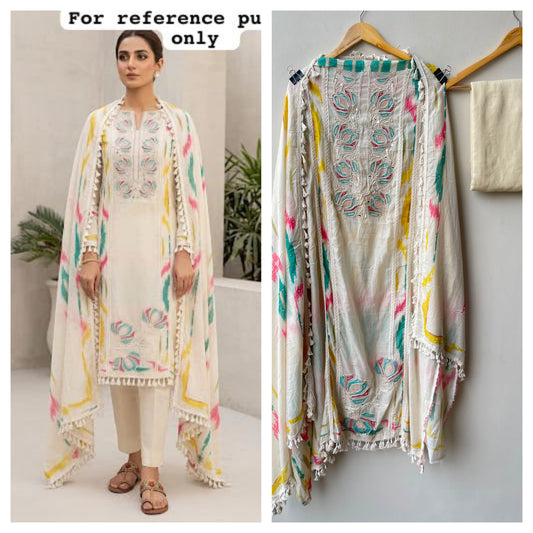 Mul Chanderi Printed Ladies Unstitched Suit with Mirror Work RC-19237(B) - Royal Chic by Priti