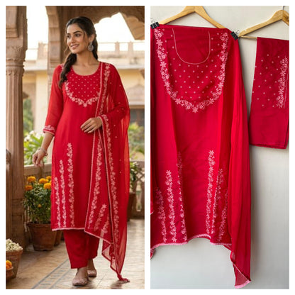 Organza tuile unstitched ladies suit