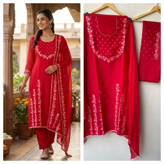 Organza tuile unstitched ladies suit