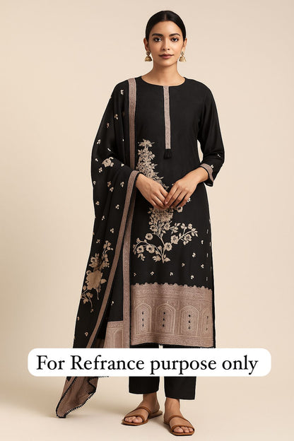 Crepe unstitched ladies suit Rc17695